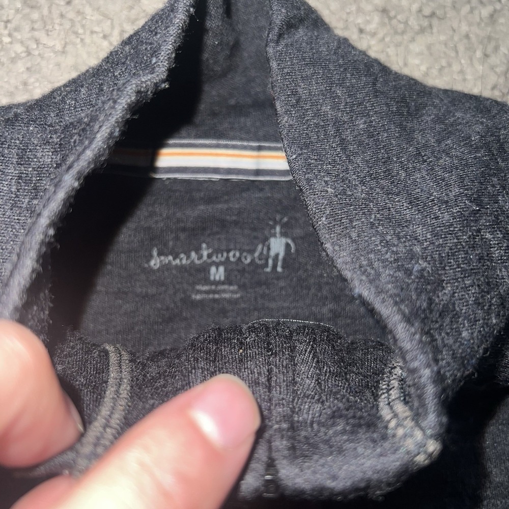 SmartWool Classic Thermal Merino 250 Base Layer 1/4 Zip Top Charcoal Heather M - Picture 3 of 6